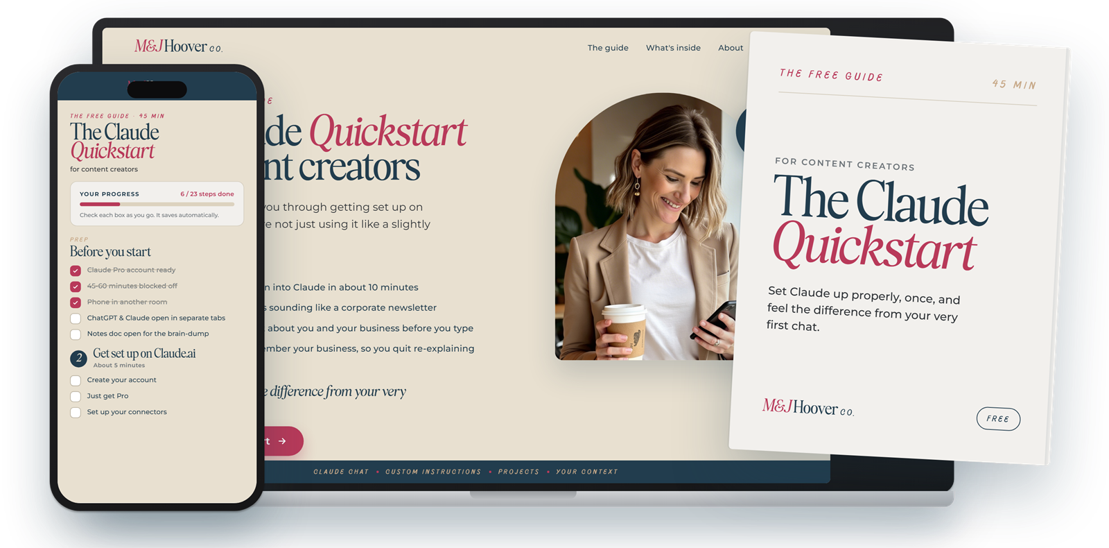 The Claude Quickstart guide shown on laptop and phone